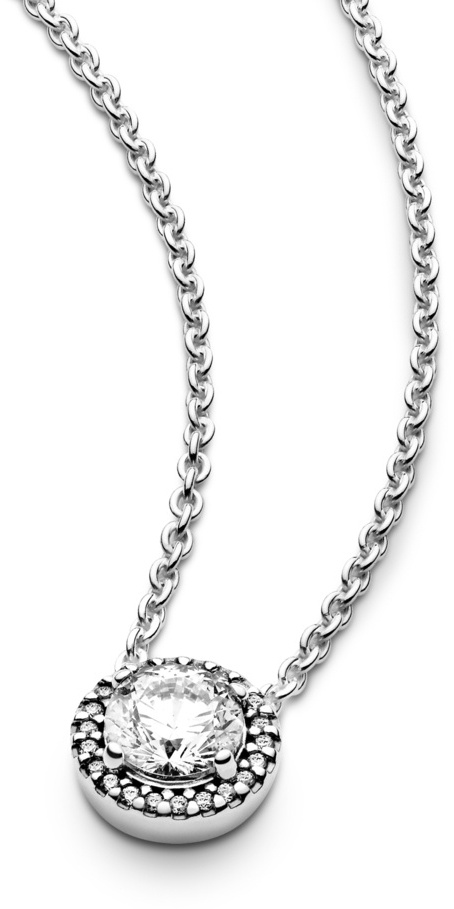 Колье PANDORA «Круглый ореол» 396240CZ-45 длина 45 см вес 3.45 г серебро, цирконий