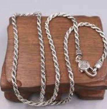 HandMade TDS925-63195s-23 длина 50 см, вес 60 г серебро, плетение кордовое