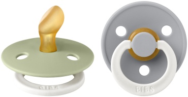 BIBS Набор пустышек Colour Anatomical Sage Glow, Cloud Glow 0+ месяцев