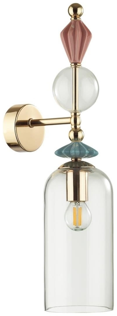 Бра настенный Odeon Light E14, золотистый, прозрачный