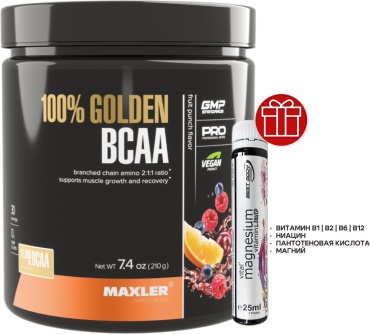 BCAA Maxler 100% Golden BCAA фруктовый пунш 210 г