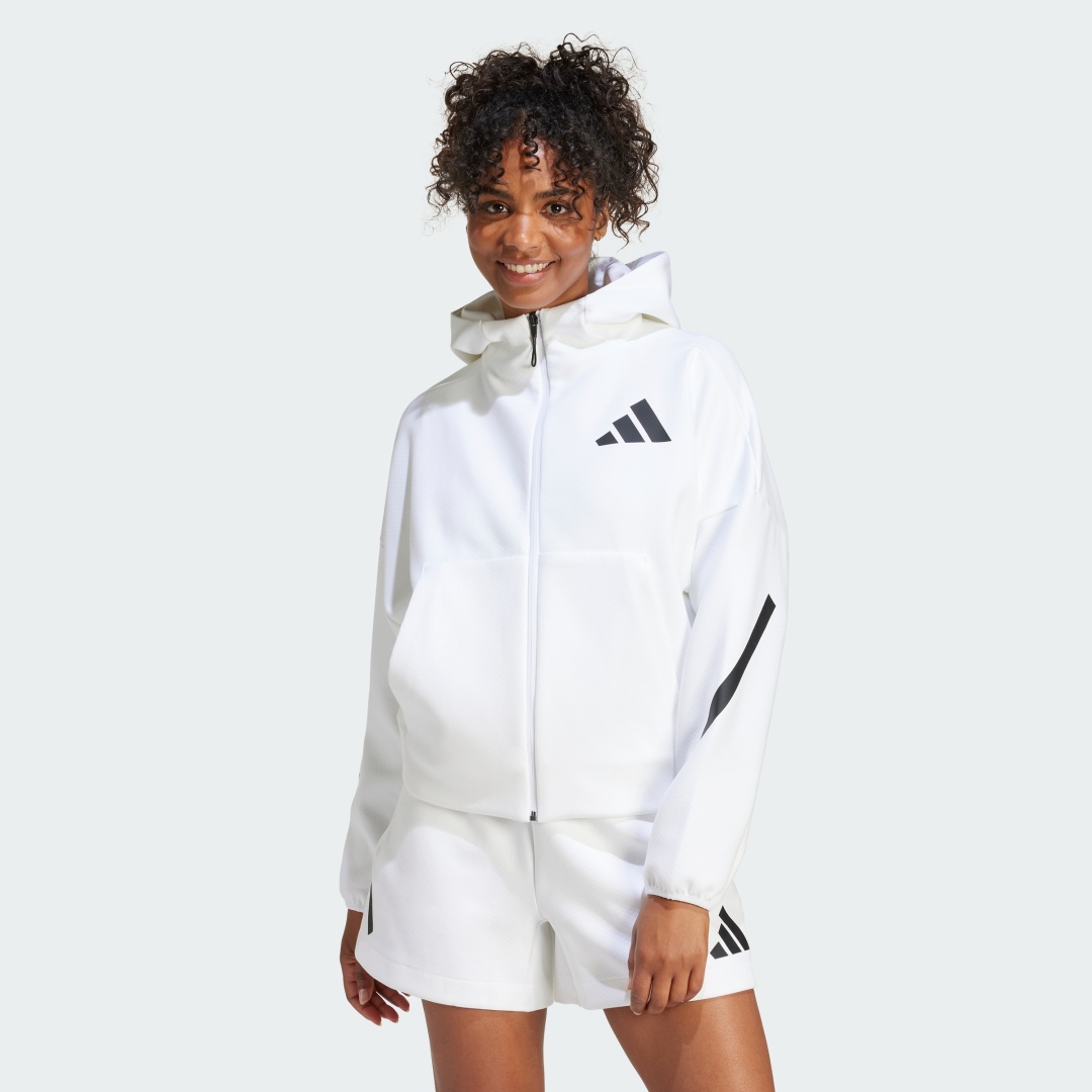 Толстовка adidas матовая графика с прорезиненным принтом белый
