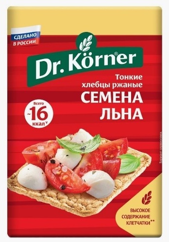 Dr.Korner хлебцы ржаные с семенами льна 100 г