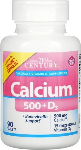 21st Century Calcium 500 Plus D3 90 таблеток