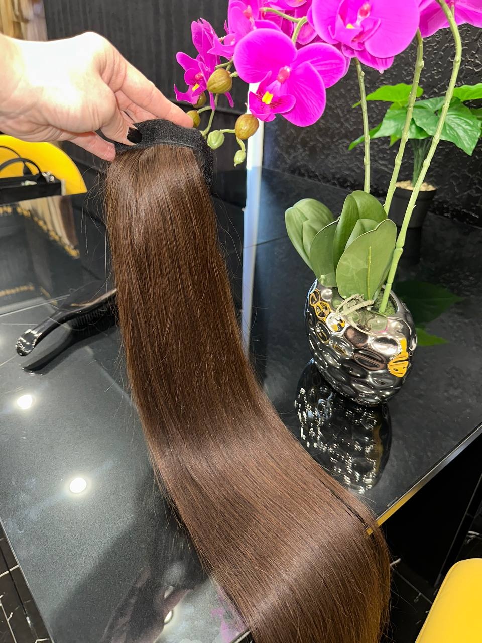 Kukla.hair.kz шиньон темно коричневый женский