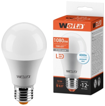 Wolta 12W E27, светодиодная, нейтральный белый