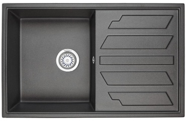 Кухонная мойка GRANULA 8002 80х50х20 см, кварцевый песок, тон черный