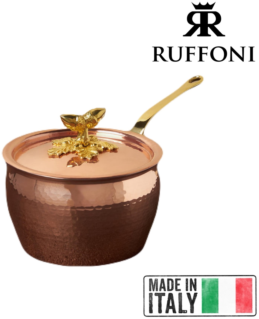 Ковш 2 л, RUFFONI Italy Handcrafted Historia Hammered Copper Acorn медь