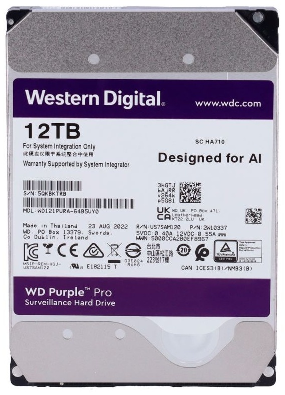 HDD Western Digital WD121PURA-64B5UY0 12 ТБ