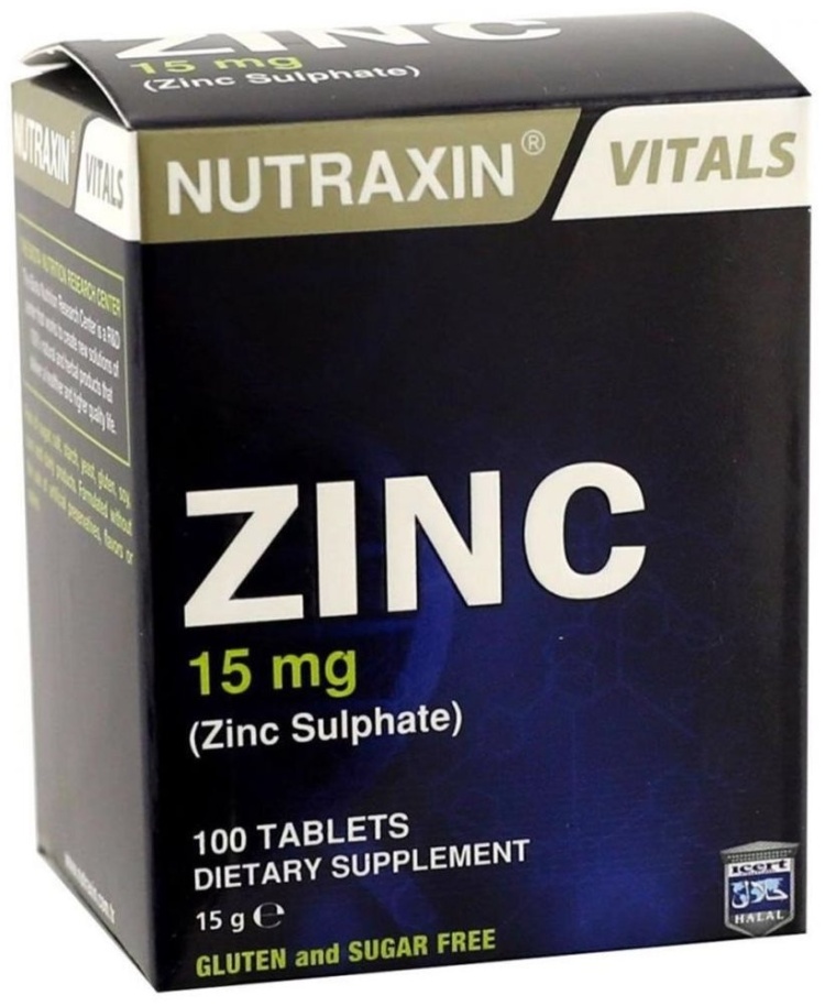 Купить NUTRAXIN минерал ZINC 15 mg 100 таблеток в Алматы – Магазин на ...