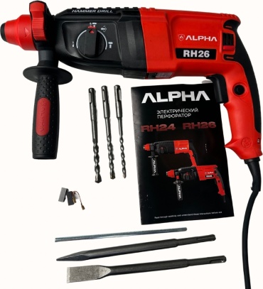 Перфоратор ALPHA RH26 3 Дж, SDS-Plus
