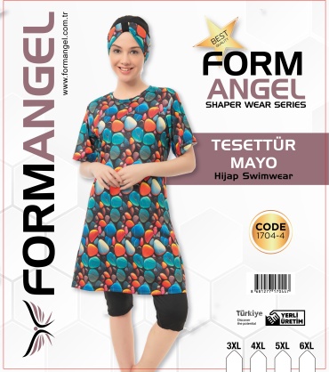 Купальник буркини Form Angel черный, мультиколор