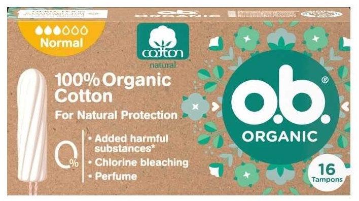 Ob тампоны 100% Organic Cotton Normal 16 шт
