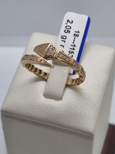 Zhanar Gold ZHA84_742 размер 18.5 вес 2.05 г золото, фианит
