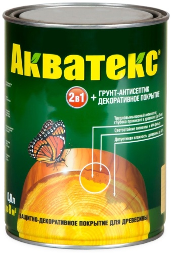 Грунт-антисептик АКВАТЕКС 2 в 1 еловая зелень 0.8 л