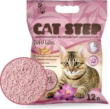 CAT STEP Tofu Lotus комкующийся 12 л