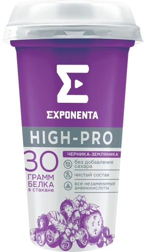 Exponenta кисломолочный напиток High-Pro черника-земляника 250 г