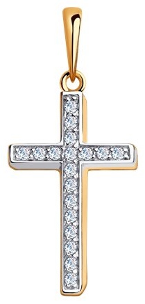 Крестик Diamant 51-130-00375-1 вес 1.02 г золото, фианит