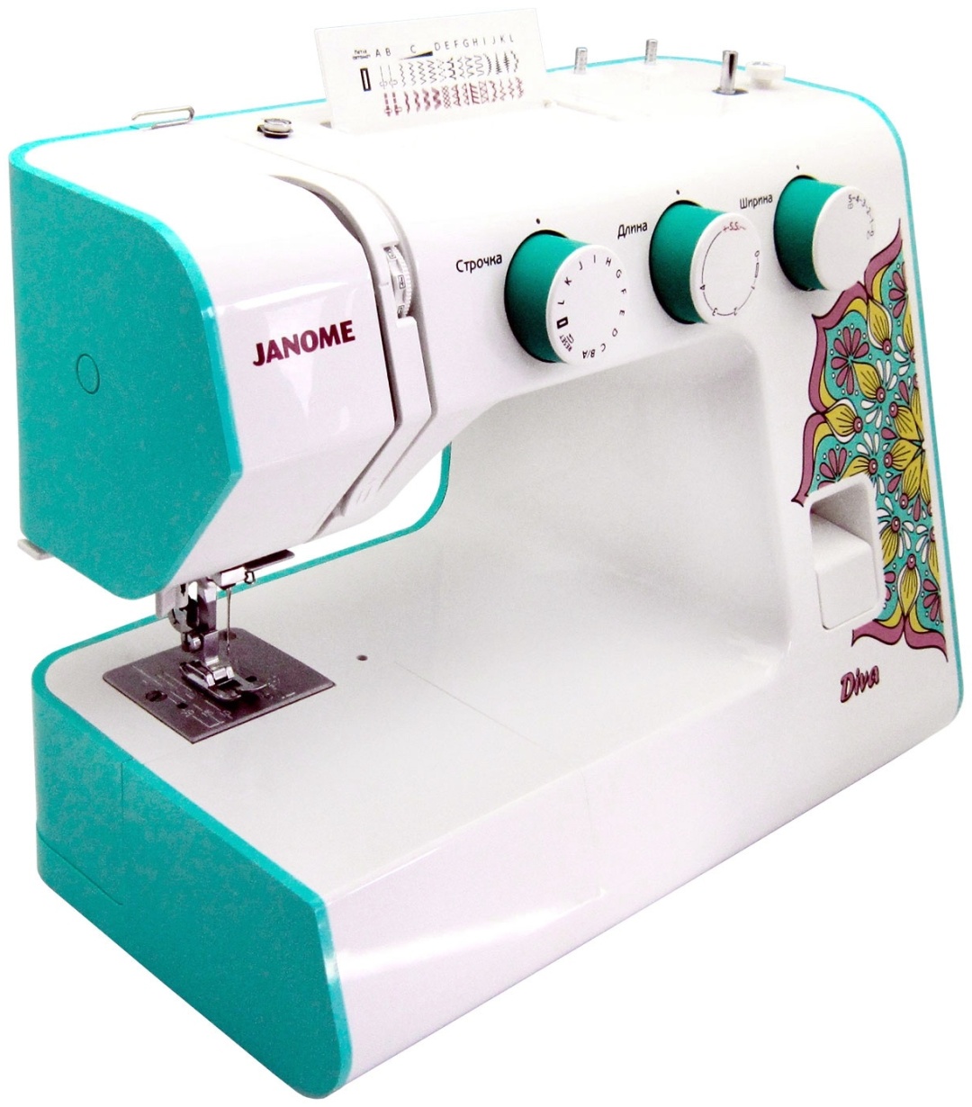 Швейная машина Janome Diva белый, синий