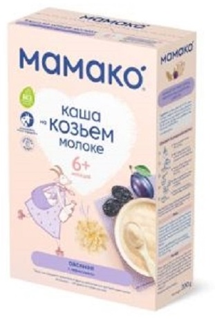 Мамако на козьем молоке 200 г каша овсяная с черносливом, с 6 мес.