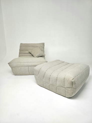 Бескаркасное кресло KresloComfort Француз, шенилл, бежевый