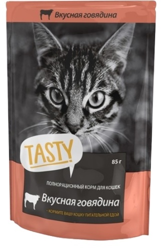 TASTY кусочки в желе говядина 85 г 1 шт