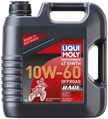Синтетическое LIQUI MOLY MOTORBIKE 4T SYNTH OFFROAD RACE 10W-60 4 л