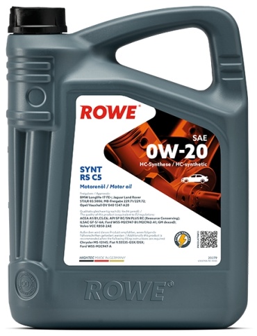 Синтетическое ROWE HIGHTEC SYNT RS C5 0W-20 4 л