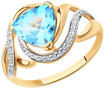 LUXOR JEWELRY 714723 19 размер 19 вес 2.3 г золото, топаз, фианит