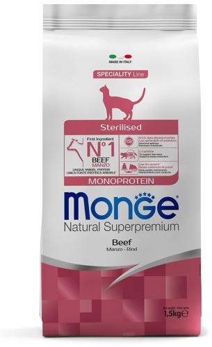 Monge Monoprotein Sterilised для стерилизованных говядина 1.5 кг