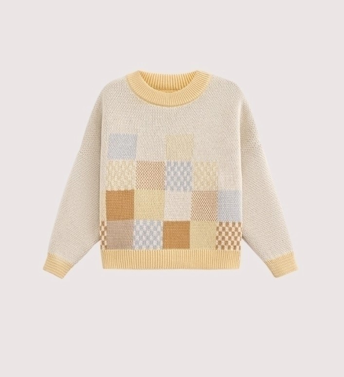 Свитер Loomknits коричневый, бежевый, голубой
