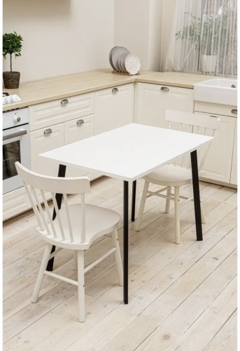 Обеденный стол Loft Л-4, 90х60x75.5 см, ЛДСП, черный, белый