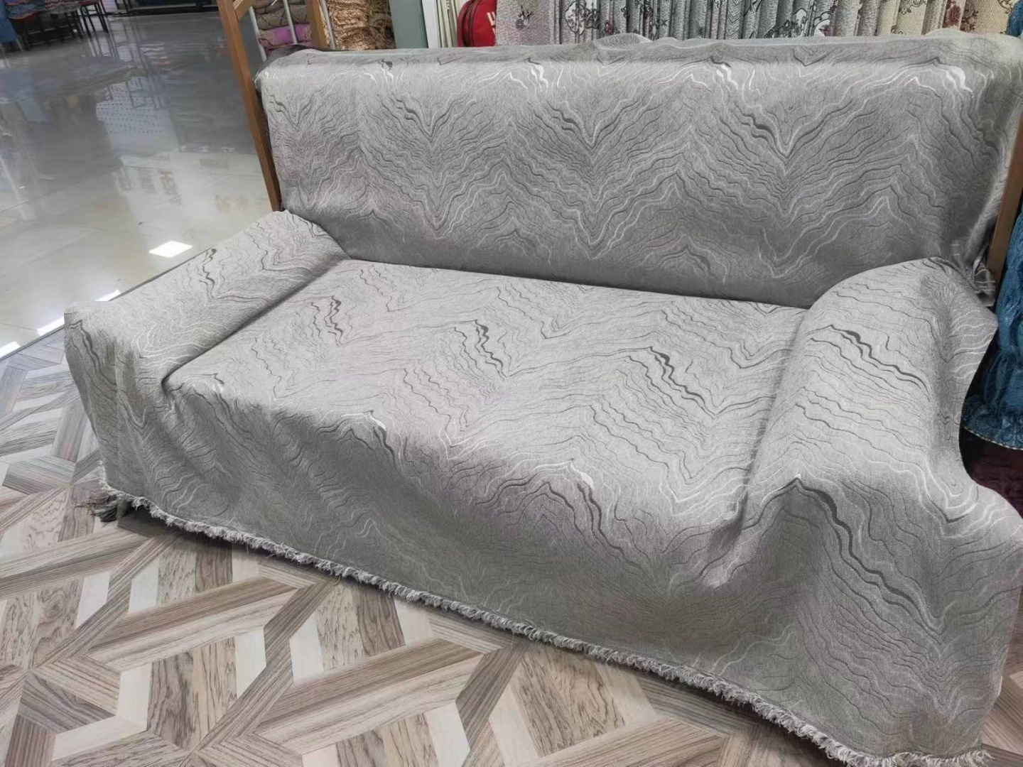 Home Textile накидка для дивана 7206001 серый 400х180