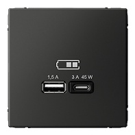 Systeme electric встраиваемая ArtGallery GAL1429, USB-розетка цвет черный