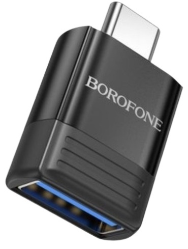 Переходник Borofone USB 3.0 (F), USB TypeC (M) черный