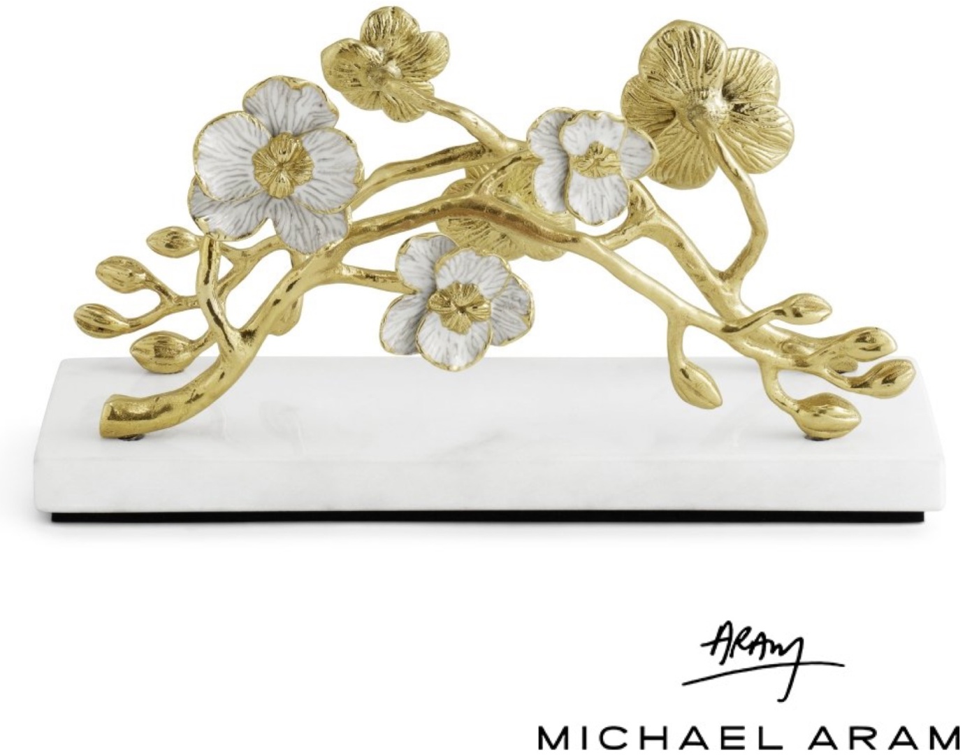 MICHAEL ARAM салфетница Orchid Vertical Napkin Holder, эмаль, латунь, мрамор