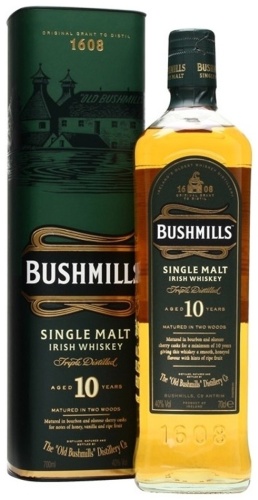 Виски Bushmills Single Malt 10 YO in Tube односолодовый 40% 0.7 л
