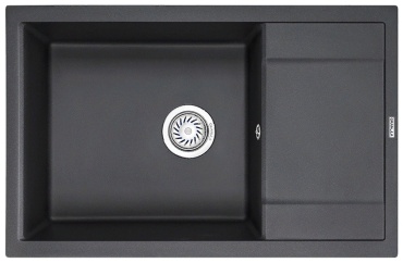 Кухонная мойка GRANULA 7805 50х78х20 см, кварцевый песок, тон черный