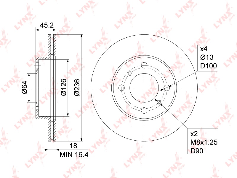 Диски LYNXauto передние BN1087