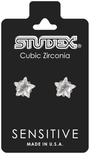 Серьги STUDEX нет медицинская сталь, кристаллы Swarovski