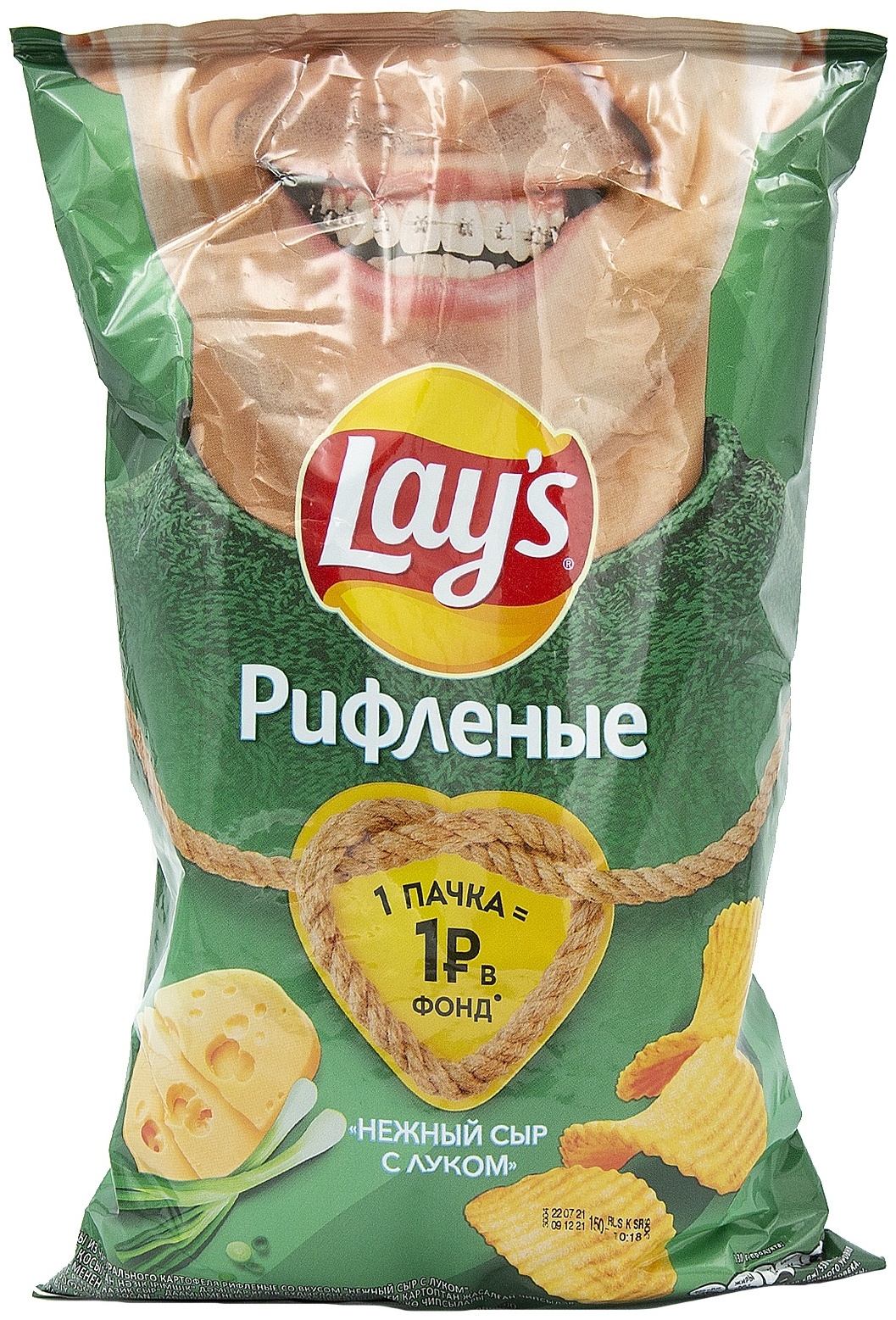 Купить Чипсы Lay’s картофельные Рифленые Нежный сыр c луком 150 г в ...