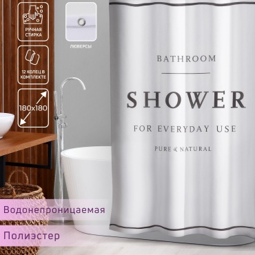 Штора Доляна 7087776 180x180 белый, полиэстер