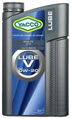 Синтетическое Yacco Lube V 0W-20 2 л