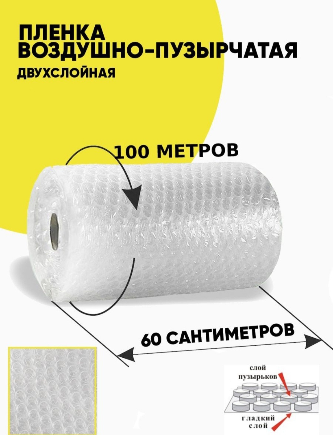 Воздушно-пузырьковая пленка ADD 806 полиэстер, полиэтилен 10000 см 1 шт