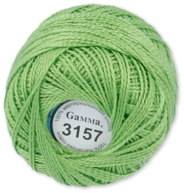 Клубок GAMMA Ирис 3157 салатовый 82 м 10 г