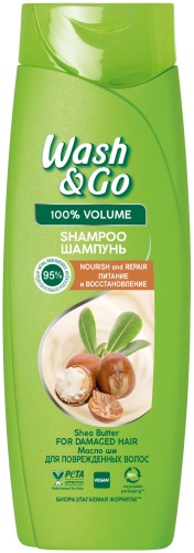 Wash&Go 100 % объем Масло Ши шампунь 360 мл