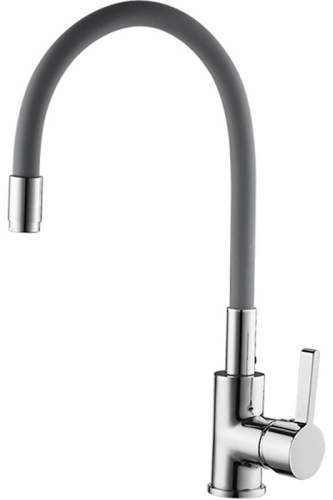 Смеситель с гибким изливом Casela CL 54898, латунь, цвет серый, хром