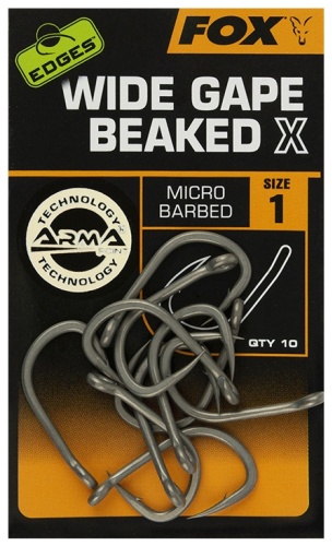 Крючок для рыбалки FOX FOX EDGES Wide Gape Beaked X с загнутым жалом №1 CHK224 карповый серебристый 10 шт
