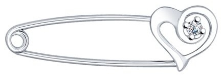 Булавка SOKOLOV 94040119-sk12 вес 0.66 г серебро, фианит
