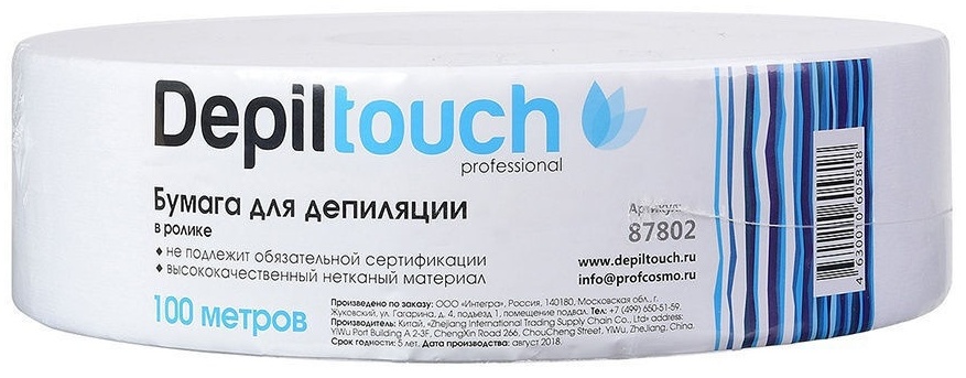 Depiltouch бандаж (лента) для депиляции 87802 бумага 100 м